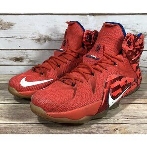 Nike LeBron James XII 12 Independence Day Shoes Mens Size 11 684593-616 Red